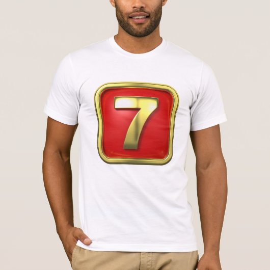 Gold Number Seven Mannen T-Shirt (Voorkant)