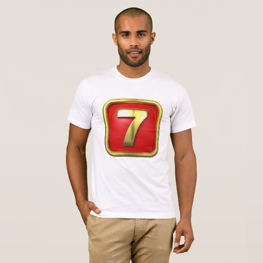 Gold Number Seven Mannen T-Shirt (Voorkant volledig)