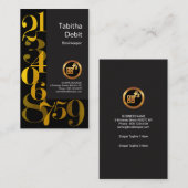Gold Numbers van boekhouder Creative Faded Style Visitekaartje (Voorkant / Achterkant)