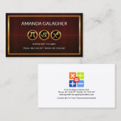 Gold Numerical Symbols Lijst Tiller Visitekaartje (Voorkant / Achterkant)