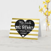 Gold Nursery Bedankt leraar Bag BIG HEART Kaart (Gele Bloem)