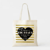 Gold Nursery Bedankt leraar Bag BIG HEART Tote Bag (Achterkant)
