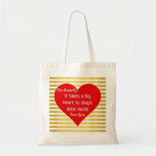 Gold Nursery Bedankt leraar Bag BIG HEART Tote Bag