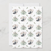 Gold Nutcracker and Mistletoe Christmas  Kaart (Achterkant)