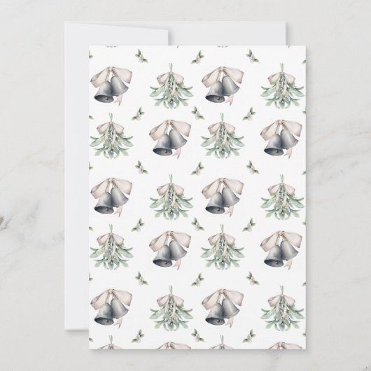 Gold Nutcracker and Mistletoe Christmas  Kaart (Achterkant)