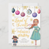 Gold Nutcracker Birthday Invitation Kaart (Voorkant)