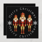 Gold Nutcrackers personaliseren kerstKaart Bedankkaart (Voorkant / Achterkant)