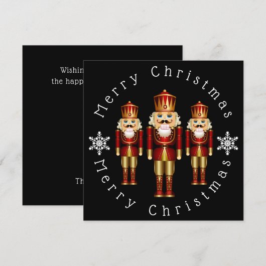 Gold Nutcrackers personaliseren kerstKaart Bedankkaart (Voorkant / Achterkant)