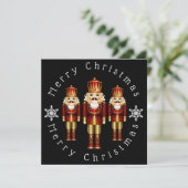 Gold Nutcrackers personaliseren kerstKaart Bedankkaart (Staand voorkant)