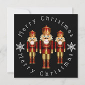 Gold Nutcrackers personaliseren kerstKaart Bedankkaart (Voorkant)