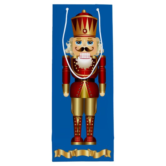 Gold Nutkraker Wijn Cadeautas (Achterkant)