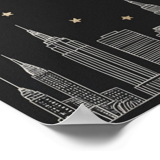 Gold NYC Skyline I Poster (Hoek)