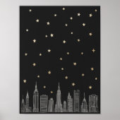 Gold NYC Skyline I Poster (Voorkant)
