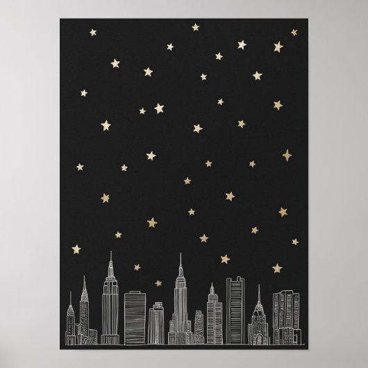 Gold NYC Skyline I Poster (Voorkant)