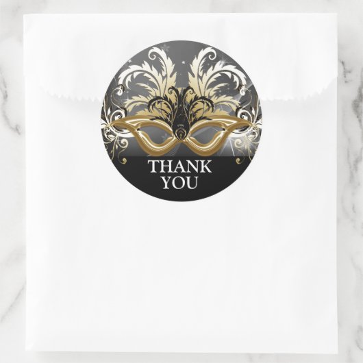 Gold NYE Masquerade Party Envelope Seal Ronde Sticker (Tas)