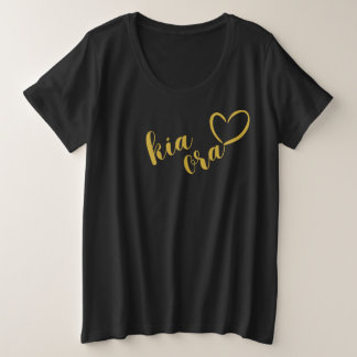 GOLD NZ KIA ORA AOTEAROA NEW ZEALAND LIVE HEART GROTE MAAT T-SHIRT