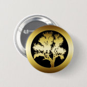 GOLD OAK TREE RONDE BUTTON 5,7 CM (Voorkant /achterkant)