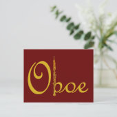 Gold Oboe Briefkaart (Staand voorkant)