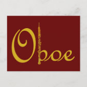 Gold Oboe Briefkaart (Voorkant)