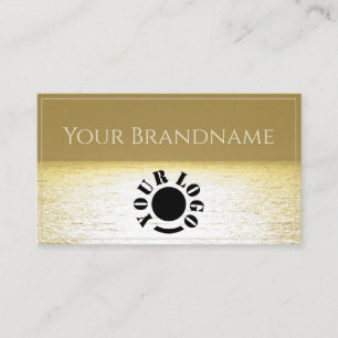 Gold Ocean Black Bird Palm Silhouette Professional Visitekaartje