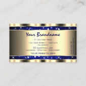 Gold Ocean Blue Glitter Lichtgevende Sterren Marke Visitekaartje (Achterkant)