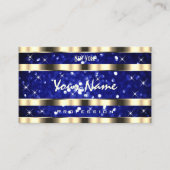 Gold Ocean Blue Glitter Lichtgevende Sterren Marke Visitekaartje (Voorkant)