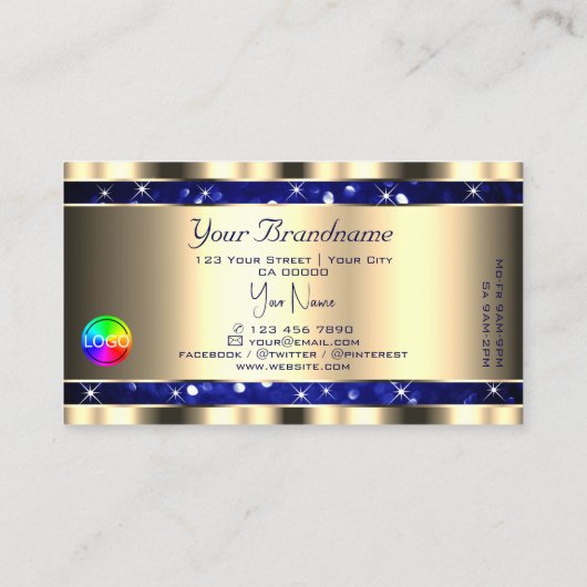 Gold Ocean Blue Glitter Lichtgevende Sterren toevo Visitekaartje