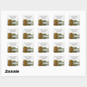 Gold Ochre Roos Return Address Envelope Seal Vierkante Sticker (Vel)
