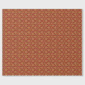Gold Octagonal Pattern op donkerrode achtergrond Cadeaupapier (Vlak)