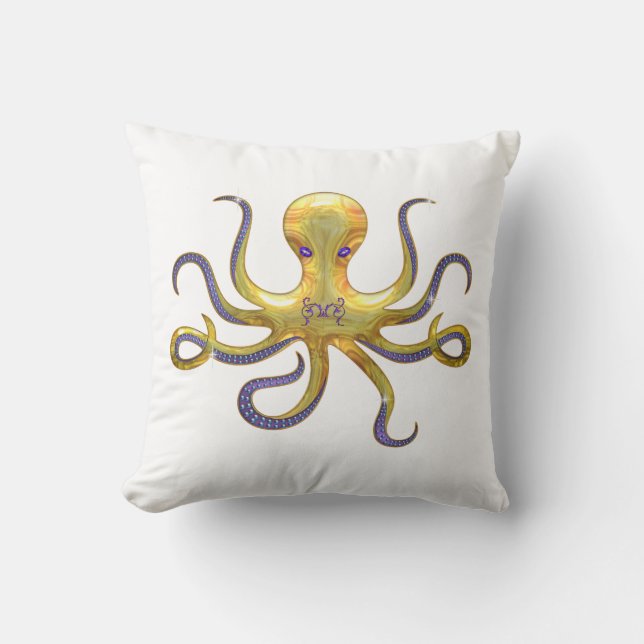 Gold Octopus Pillow Kussen (Voorkant)