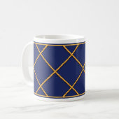 Gold Octopus Ship Rope Navy Blue Nautical Mok/Cup Koffiemok (Voorkant links)