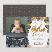 Gold Oerwoud Animal & Foliage Foto Dank u wel! Bedankkaart (Voorkant / Achterkant)