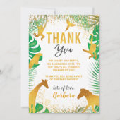 Gold Oerwoud Animals Baby shower Hartelijk dank Bedankkaart (Voorkant)