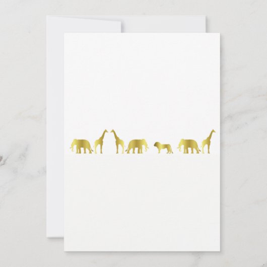 Gold Oerwoud Baby shower Kaart (Achterkant)