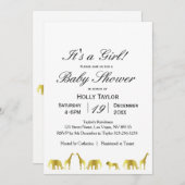 Gold Oerwoud Baby shower Kaart (Voorkant / Achterkant)