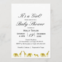 Gold Oerwoud Baby shower Kaart