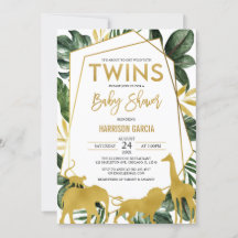 Gold Oerwoud Safari Animals Twins Baby shower