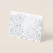 Gold of Silver Abstract modern Floral Pattern Folie Kaarten (Voorkant)