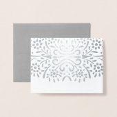 Gold of Silver Abstract modern Floral Pattern Folie Kaarten (Met envelop)