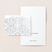 Gold of Silver Abstract modern Floral Pattern Folie Kaarten (Display)