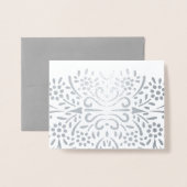 Gold of Silver Abstract modern Floral Pattern Folie Kaarten (Voorkant met envelop)