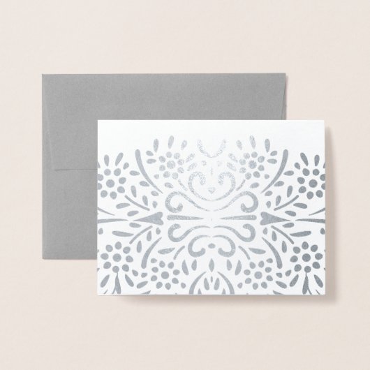 Gold of Silver Abstract modern Floral Pattern Folie Kaarten (Voorkant met envelop)