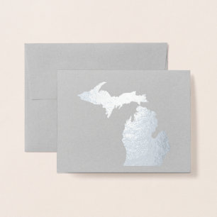Gold of Silver Michigan State Map en Seashell Folie Kaarten