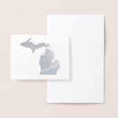 Gold of Silver Michigan State Map ongezouten Folie Kaarten (Display)