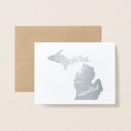 Gold of Silver Michigan State Map ongezouten Folie Kaarten