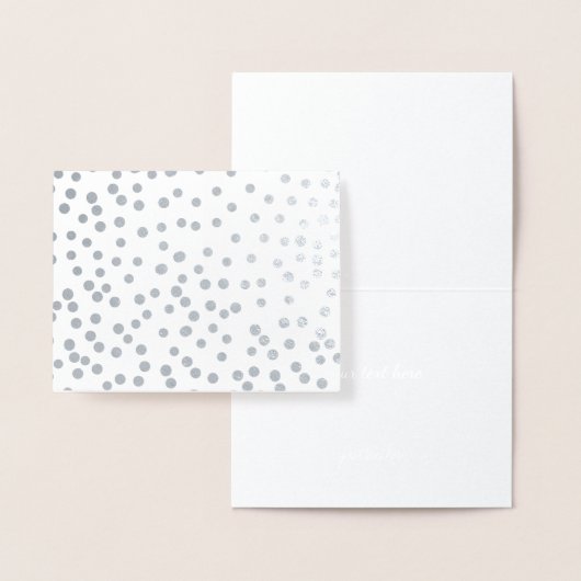 Gold of Silver Modern Abstract Random Dot Pattern Folie Kaarten (Display)