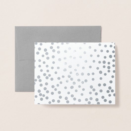 Gold of Silver Modern Abstract Random Dot Pattern Folie Kaarten (Voorkant met envelop)
