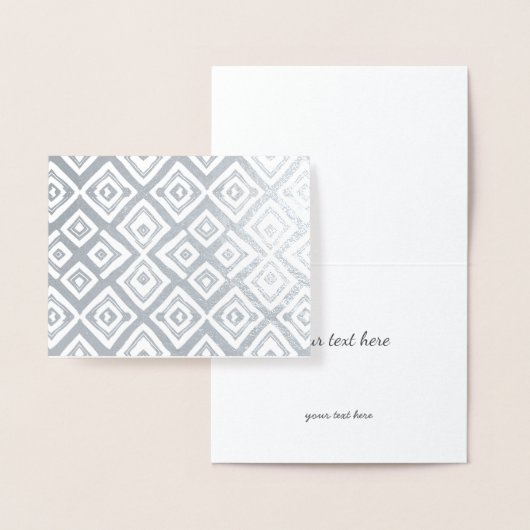 Gold of Silver Modern Abstract Random Squares Folie Kaarten (Display)