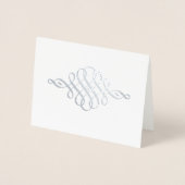 Gold of Silver Modern Elegant Floral Pattern Folie Kaarten (Voorkant)