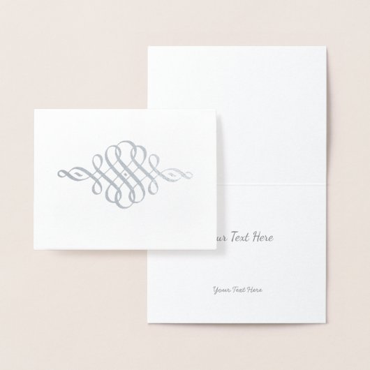 Gold of Silver Modern Elegant Floral Pattern Folie Kaarten (Display)